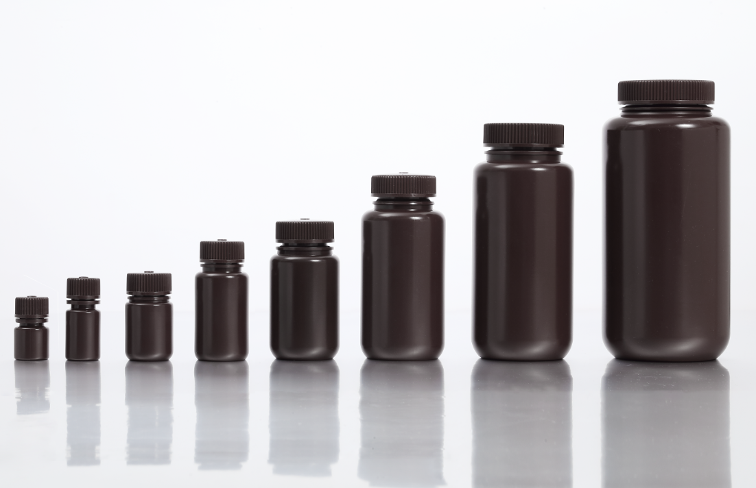 HDPE 4ML Amber Wide-mouth Reagent Bottle